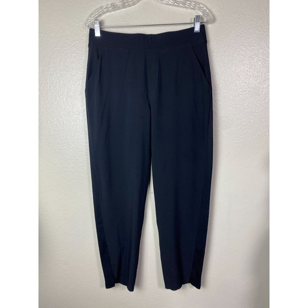 Athleta Black Brooklyn Mid Rise Ankle Pants Size 10 Pull on Stretch Lightweight